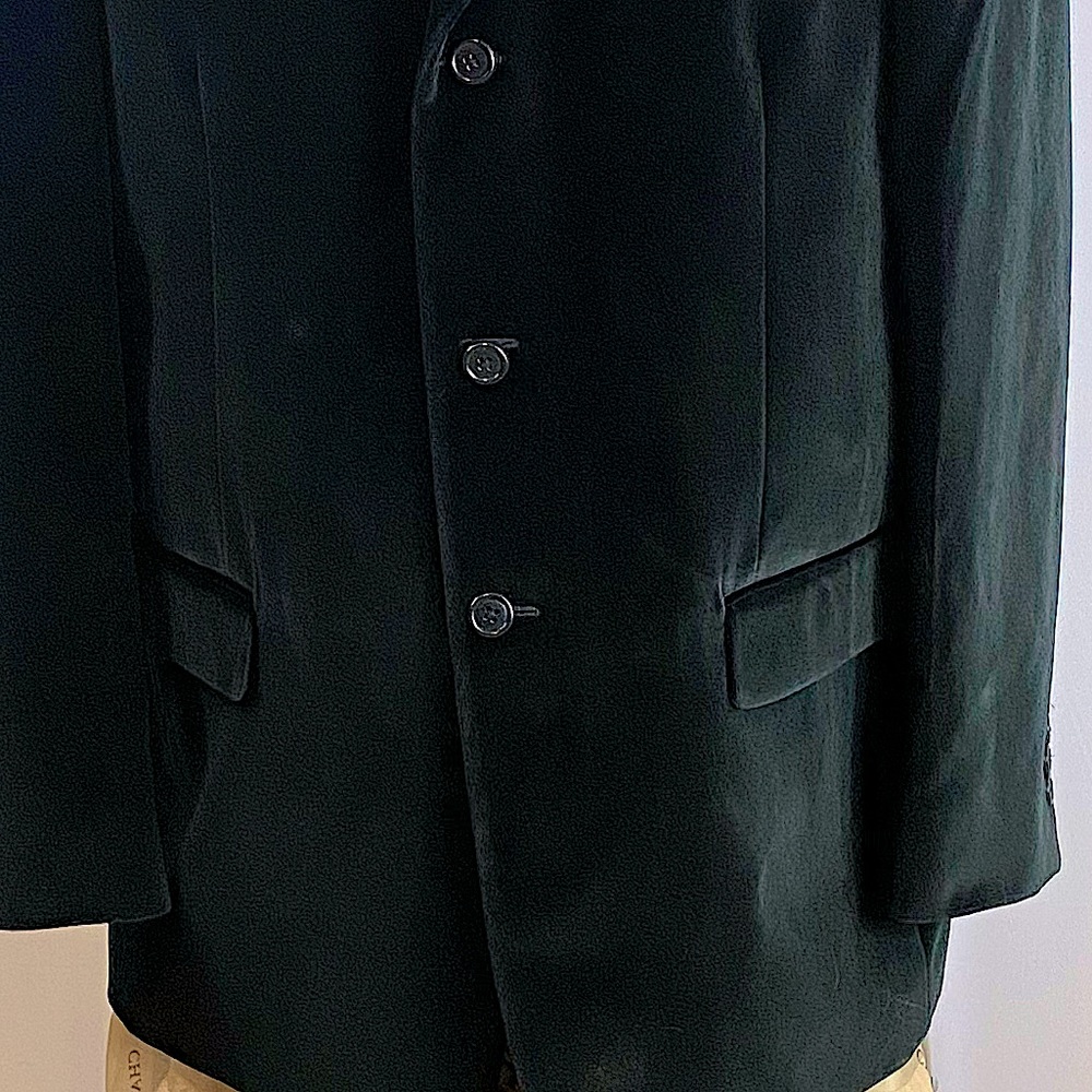Pronto-Uomo Mens Luxury Black Velveteen Blazer Like New - Picture 11 of 12